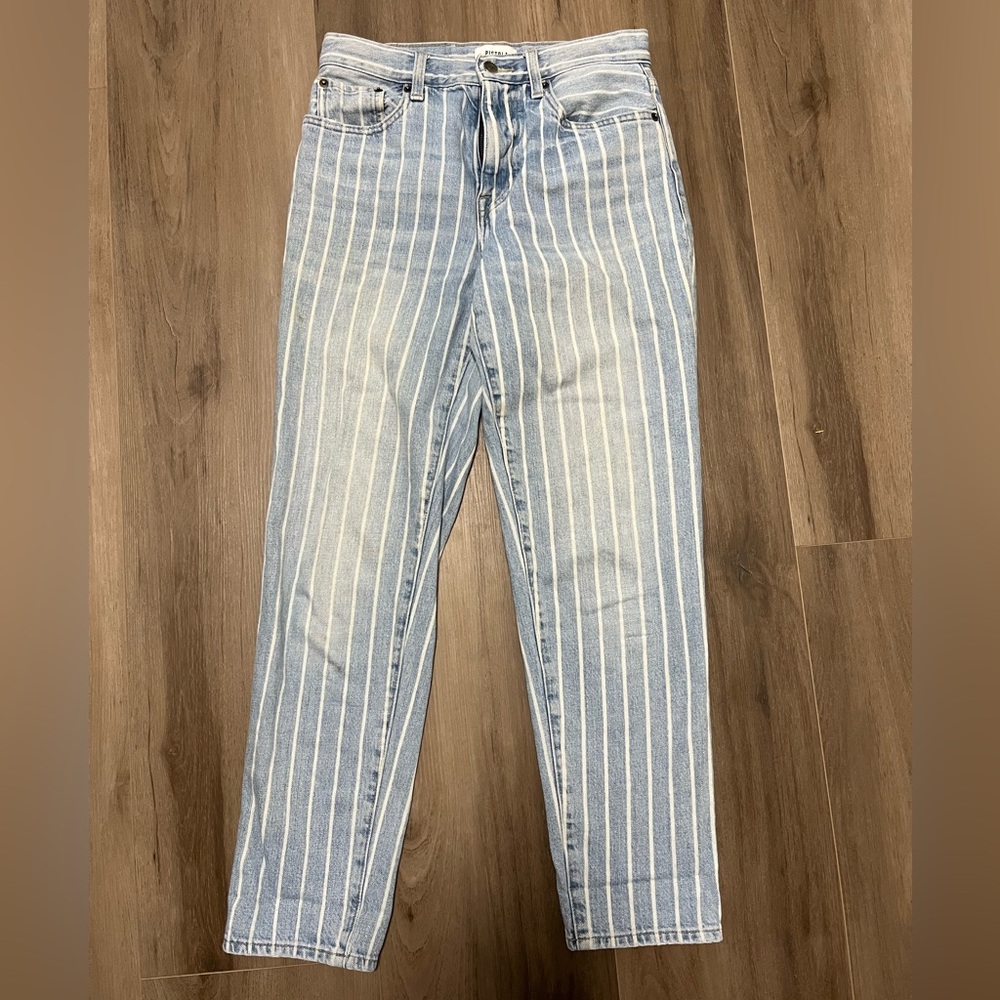 Pistola striped straight leg jeans